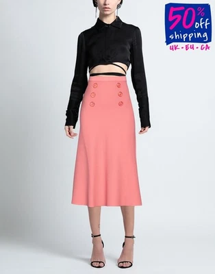 PVP €315 Falda Midi ELISABETTA FRANCHI IT40 US4 UK8 S Tejida Acampanada Ligera Foto 1 de 4