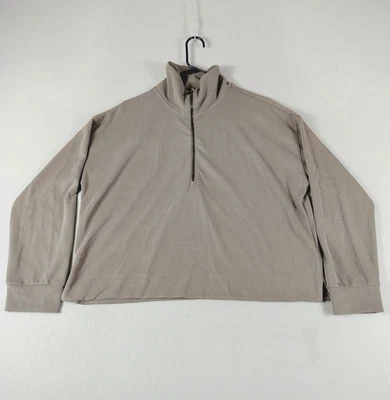 Camisa Pullover Athleta Para Hombres XL Gris Cuarto Cremallera Ligera Elastizada Manga Larga Foto 1 de 4