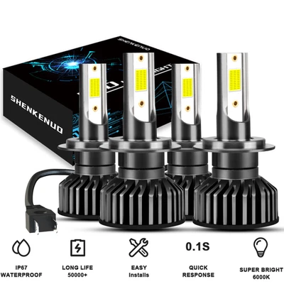 Combo faros LED bombillas brillantes haz alto bajo para BMW 525i 530i 2001-2003 6000K Foto 1 de 4