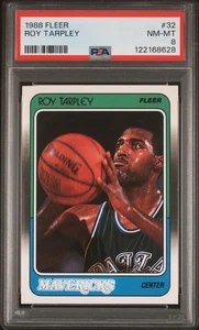 1988-89 FLEER #32 ROY TARPLEY RC MAVERICKS PSA 8 - Picture 1 of 1