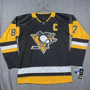 Pittsburgh Penguins Jersey Mens 60 Black NHL Hockey Adidas Sidney Crosby 87 NWT - Picture 1 of 16