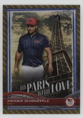 2024 Topps To Paris with Love Gold Refractor /50 Xander Schauffele Rookie RC - Image 1 of 2