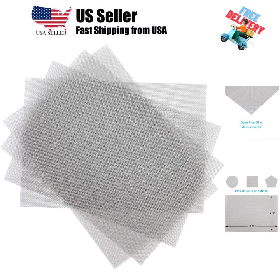 4 Pack Stainless Steel Wire Mesh Screen Air Vent Mesh 1mm Hole Multiple Uses