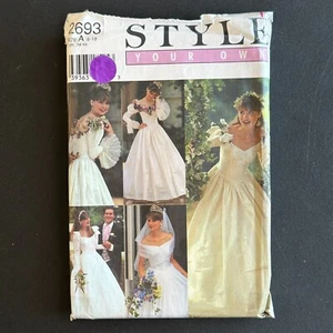 Style Sewing Pattern 2693 Size 8-18 Wedding Bridesmaid Dress 4 Variation 90s Y2K - Picture 1 of 6