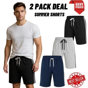 PACK 1-3 MENS LOUNGE WEAR SHORTS PJS NIGHTWEAR PYJAMA BOTTOM CASUAL PANTS S-2XL - Picture 1 of 21