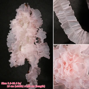 Malla Encaje Volantes Bordes Tela Volantes Plisados Adornos Costura por Metro Borde - Imagen 1 de 9