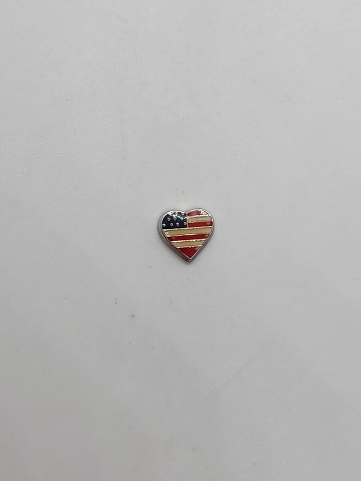 Американский флаг США сердце плавающий подвеска #774 для оригами сова замок Бесплатная доставка - Изображение 1 из 1