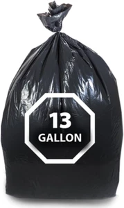 Tall Kitchen Trash Bags 13 Gallon 200 Count Black Garbage Bag 24” X 31” - Picture 1 of 3