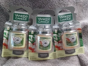 YANKEE CANDLE CHRISTMAS COOKIES CAR JAR ULTIMATE AIR FRESHENER X 3 - Picture 1 of 2