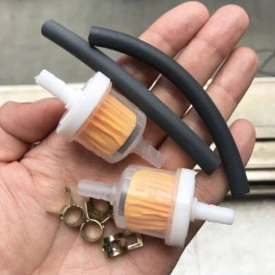1 Set Fuel Petrol Inline Hose Pipe w/ Clips for Motorcycle Car Universal — 第 1/4 张图片