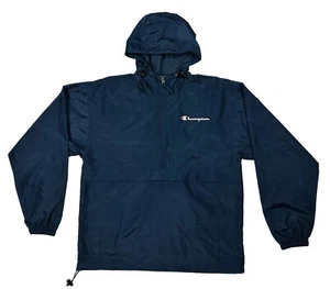 Champion Men's 1/2 Zip Lightweight Windbreaker Jacket Size M Navy Blue Running - Picture 1 of 13