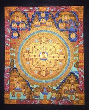  Fine Handpainted Painting Tibetan Chinese Buddha Mandala Thangka Meditation ab