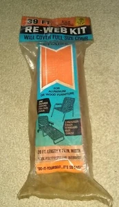 Vintage Wellington Re-Web Kit Webbed Aluminum Lawn Chair 39' Orange White Stripe - Picture 1 of 3