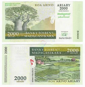 MADAGASCAR 2.000 2000 Ariary 2007 P-93 Commemorativo non in circolazione - Foto 1 di 1