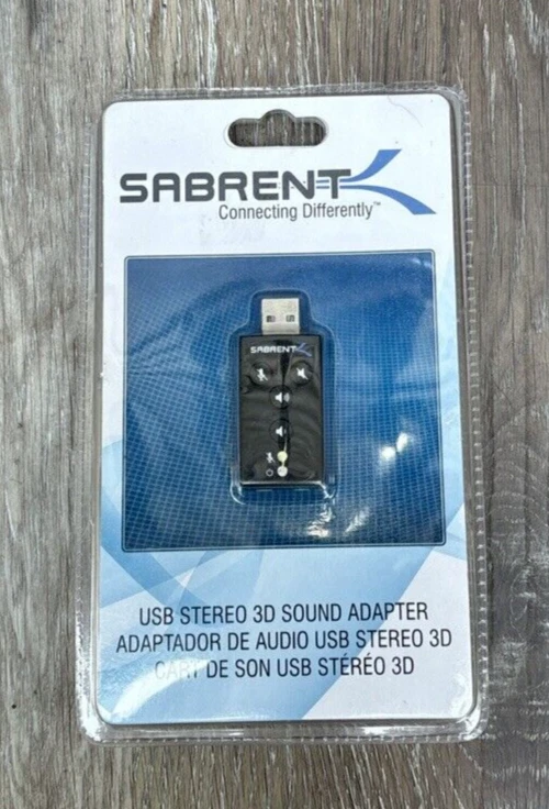 Sabrent 3D Audio Sound Card USB Adapter New in sealed pack - Image 1 of 2