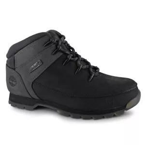Men's Timberland A1KAC Euro Sprint Nubuck Leather Black Hiker Boots - Picture 1 of 6