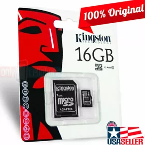 Kingston 16GB Memory Card MicroSD HC w/ SD Adapter for Go Pro HD Hero Camcorders - Picture 1 of 7