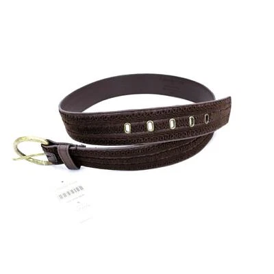 Coldwater Creek Sz S Soutache Belt Brown Brushed Brass Trim New MSRP $49.95 - Image 1 of 4