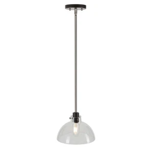 Forte Lighting Della 1 Light Mini Pendant, Black/Nickel/Clear - 2734-01-40 - Picture 1 of 1