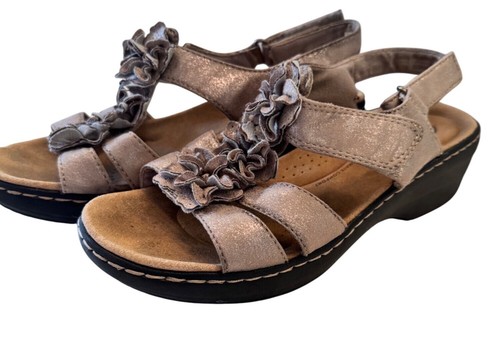 CLARKS Clark Merliah sandalo con tacco sheryl taglia 8 5 EU 39 1 2 tortora metallizzato