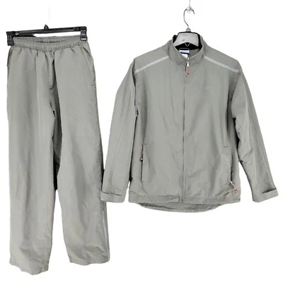 Reebok мужской работает трек костюм комплект M куртка молнии ноги низы полиэстер серый - Изображение 1 из 4