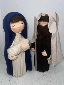 Charupado Nativity Scene Mary Joseph And Jesus Handmade By Artist Rare Pieces - Picture 1 of 8