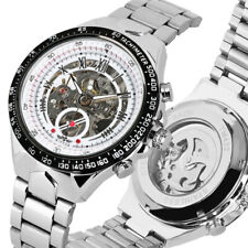 WINNER Men's Automatic Mechanical Watch Skeleton Wristwatch Stainless Steel Band