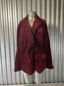 International Concepts Burgundy Velvet Blazer Plus Size 2X - Picture 1 of 2