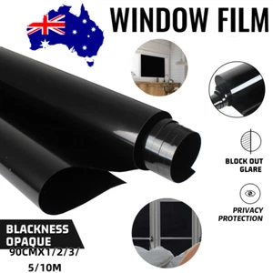 Blackout Window Film 100% Light Blocking Room Darkening Total Privacy Glass Tint - Picture 1 of 17