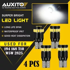 4X AUXITO T10 168 2825 194 LED License Plate Light Bulb 6000K Bright White EOA - Picture 1 of 7