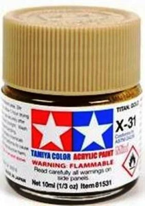 Tamiya 81531 - Acryl Modell Farbe /X-31 Titan Gold - 10ml Glas - T48 Post - Picture 1 of 7