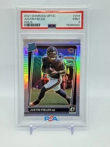 2021 Donruss Optic Justin Fields Rated Rookie RC Holo (Prizm) #204 - PSA 9 Bears - Picture 1 of 2
