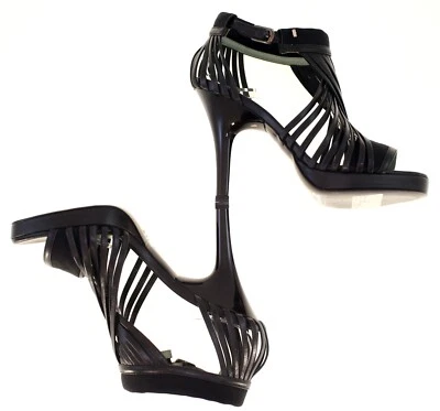 Sportmax «Polonia» женщины черные кожаные сандалии ЕС 37 / Великобритании 4 - совершенно новый - Изображение 1 из 4