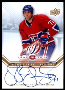 2008-09 UPPER DECK MONTREAL CANADIENS CENTENNIAL HABS INKS PATRICE BRISEBOIS