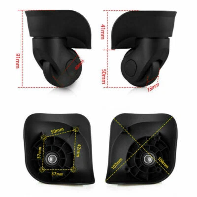 2 Stück Gepäck Universal Lenkrolle Rad Koffer Ersatz 360 ° Spinner Rad - Bild 1 von 4