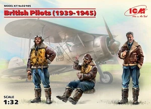 British Pilots (1939-1945) (3 figures) Plastic model kit 1/32 ICM 32105 - Picture 1 of 9
