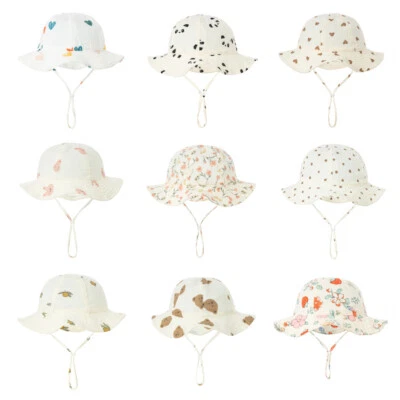 Niños Bebé Sombrero para el Sol Verano Sombrero Cubo Niño Niña Niño Unisex Gorra de Playa 0-12 Meses Foto 1 de 4