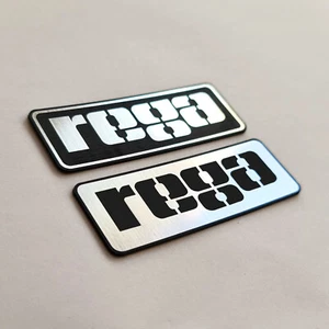 Rega - Étui autocollant badge emblème décalcomanie - Chrome réfléchissant - Deux emblèmes - Photo 1/4