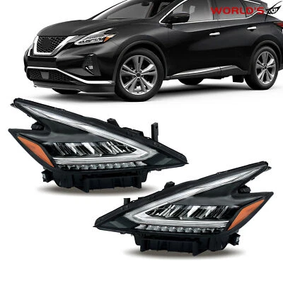 For nissan Murano Factory LED Headlight Black Headlamp Left+Right Side 2019-2021 - Image 1 of 4