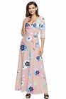 Light Pink Floral Print Wrapped Maxi Dress