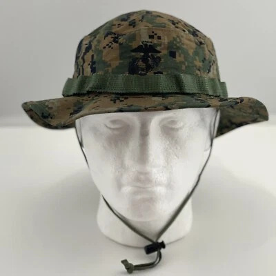Genuine USMC Woodland/Desert digital Camouflage Marpat Boonie Hat WLogo new USA - Image 1 of 4