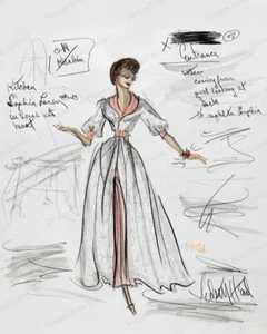 Disfraz de cabeza de Sophia Loren Edith estampado 8x10 boceto casa flotante Paramount 1958 #HOU - Imagen 1 de 1