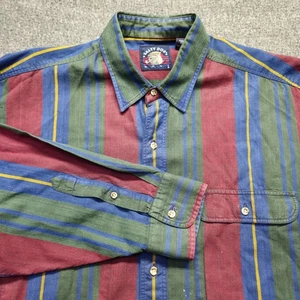 Vtg GANT Salty Dog Imperial Poplin Shirt Mens L 90s Cotton Stripes Double Pocket - Picture 1 of 11