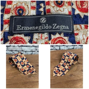 Ermenegildo Zegna Krawatte Sunburst Block geometrisch Spaß Seide Italien 57 Zoll - Bild 1 von 9
