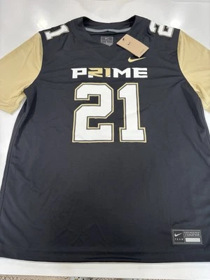 Men’s Nike Coach Prime #21 Deion Sanders 2.0 Black Jersey Colorado Sz large NWT - Image 1 of 2