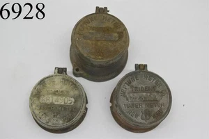 Lote de 3 Joyeros Medidores de Agua Neptuno Vintage Latón Baratija Decoración Steampunk - Imagen 1 de 11