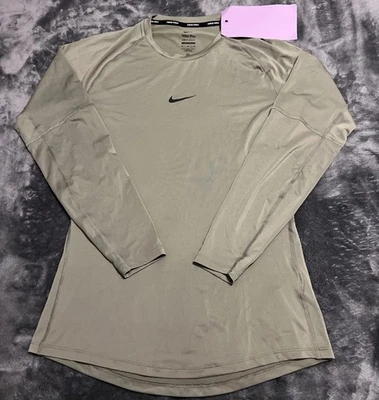 Medium Nike Pro Dri Fit Tight Fit Long Sleeve Light Army FB7919-320 - Image 1 of 4