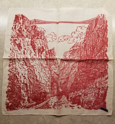 Nuevo de Lote Antiguo Pañuelo de Recuerdo de Viaje Hankie ROYAL GORGE Colorado Enrollado a Mano Foto 1 de 4