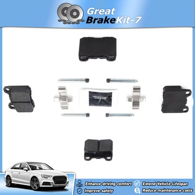 Rear Ceramic Brake Pads w/ Hardware for 1984 1985 Mercedes-Benz 190D 2.2L - Image 1 of 3