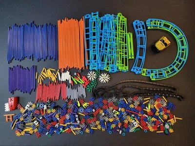 MICRO KNEX Rollercoaster Bulk Lot  - Washed and Sorted - Gold Cart Tracks Chain - Image 1 of 4